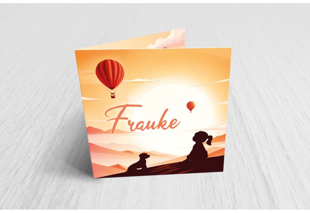 Luchtballon met silhouette Luchtballon met silhouette